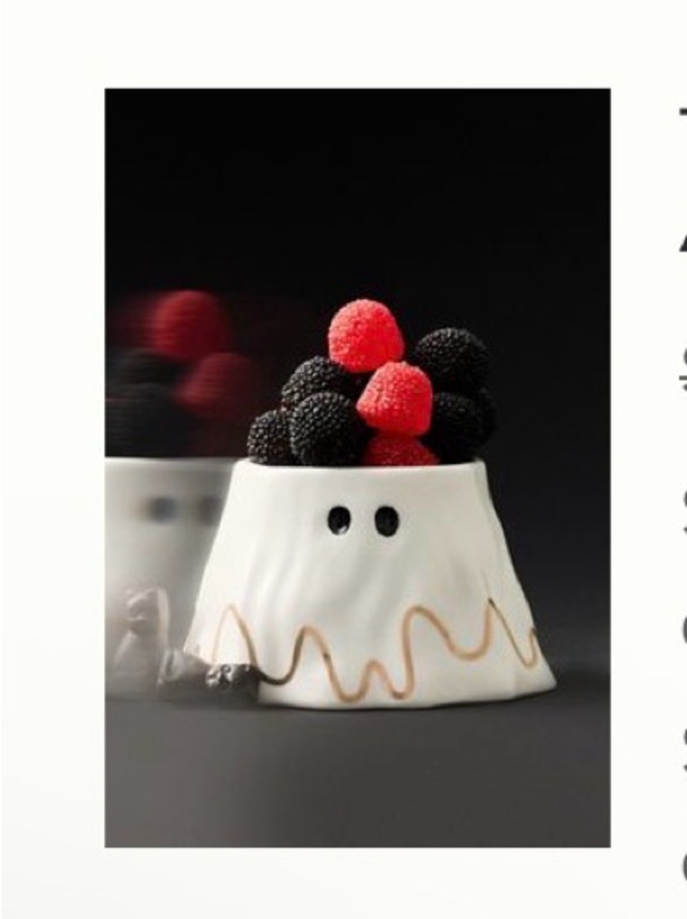 Anthropologie x The Mud Fairy Stoneware 24k Gold Accent Ghost Nut Bowl